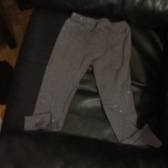 Nannette kids girls, gray and gold leggings with circles and stars gray size 6 - Picture 2 of 4